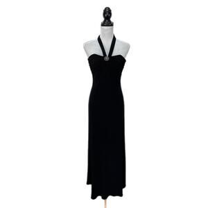 Vintage Laundry by Shelli Segal Black Halter Long Black Formal Dress - Women 0